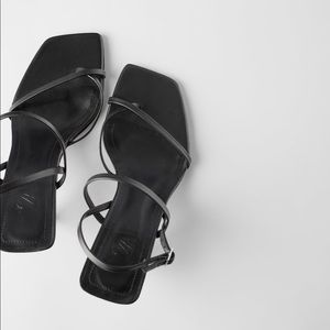 Zara Strappy Mid-Heel Leather Sandals